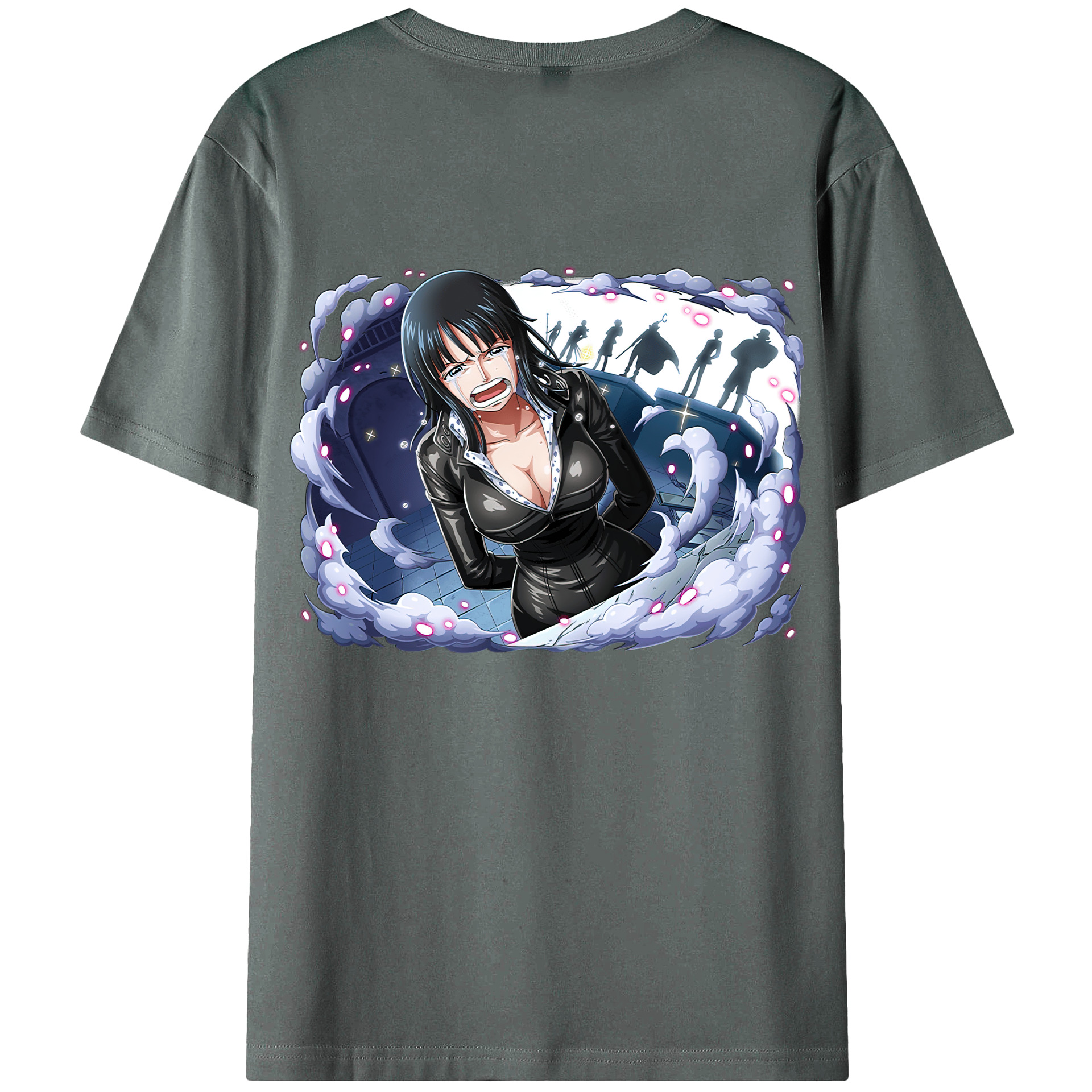 ワンピース ニコ・ロビン ONE PIECE Nico Robin 綿100％ メンズ半袖Tシャツ（バックプリント） 通気性